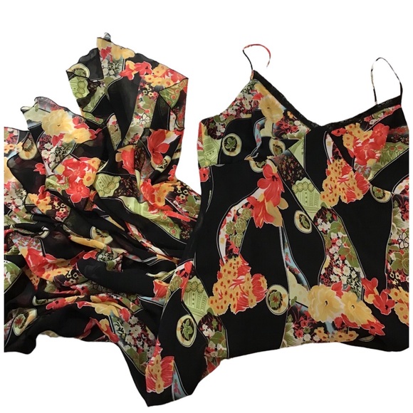 Manon Babtiste USA Tropical Floral-Print Strapless High-Low Ruffle Dress L - Picture 13 of 15